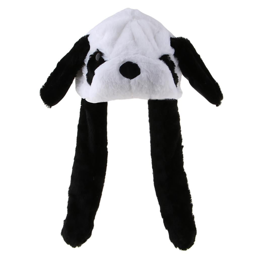 Cute Panda Hat With Moving Ear Funny Soft Plush Moveable Animal With Paw