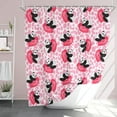 thumbnail image 1 of Cute Panda Heart Shower Curtain with Pink Leopard Cheetah Design, Valentine Romantic Heart Fun Bathtub Curtain, Modern Chic Cloth Fabric Bathroom Decor Set with Hooks 72 x 72 Inch, 1 of 6