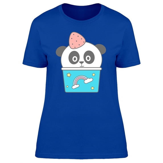 Cute Panda In A Cup Of Ice Cream T-Shirt Women -Image by Shutterstock, Female XX-Large