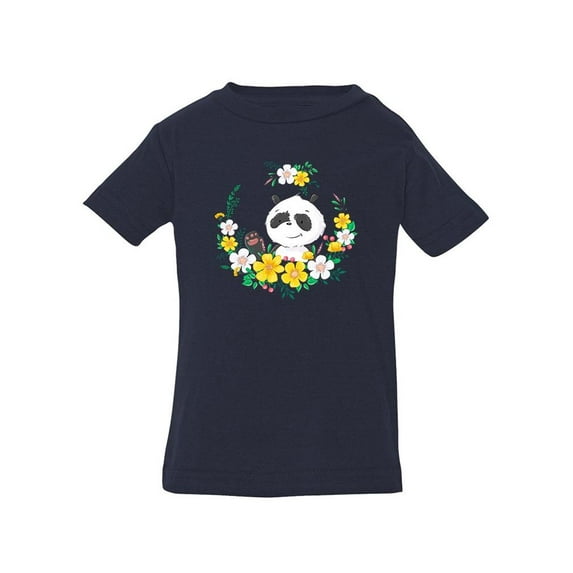 Cute Panda In Floral Wreath T-Shirt Infant -Image by Shutterstock, 12 Months