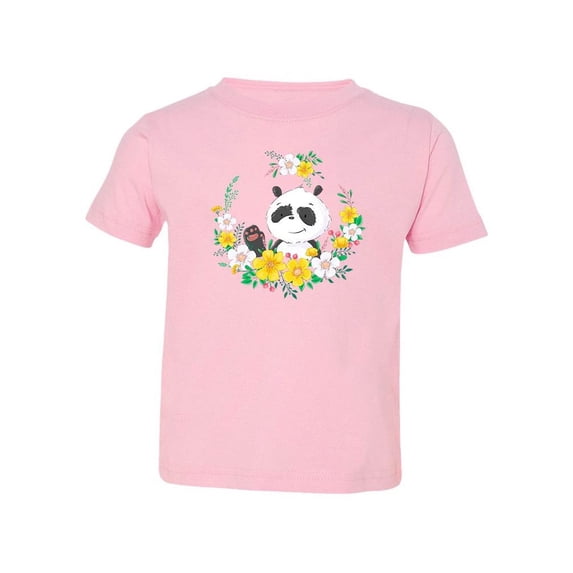 Cute Panda In Floral Wreath T-Shirt Toddler -Image by Shutterstock, 5 Toddler