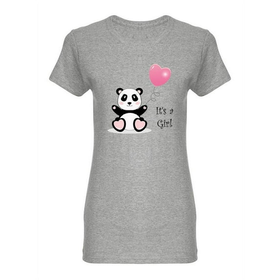 Cute Panda It's A Girl Shaped T-Shirt Women -Image by Shutterstock, Female Large