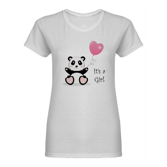 Cute Panda It's A Girl Shaped T-Shirt Women -Image by Shutterstock, Female XX-Large