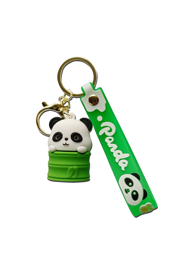 Cute Panda Keychain for Car Keys, Cartoon Key Holder Kawaii Backpack Accessory, Animal Keyring Charm Birthday Gifts