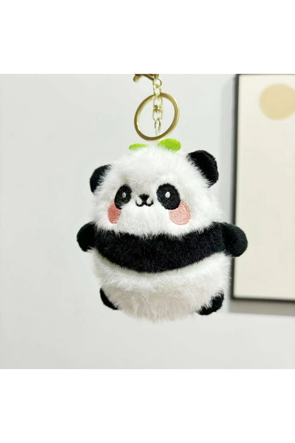 Cute Panda Keychain for Men and Women Plush Keyring for Backpack Car Wallet Accessories Gifts for Her Him Birthday Valentine's Day