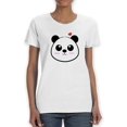thumbnail image 1 of Cute Panda Medium Front Graphic Hearts Around Women White T-Shirt, Female x-Large, 1 of 4
