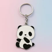 Cute Panda Metal Keychain for Car & Bike Keys | Cartoon Animal Key Ring for Men & Women | Stylish Gift Keychain for Bags, Wallets & Key Holder