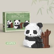 Cute Panda Mini Building Blocks Set, DIY Assembly Animal Model, Educational Creative Bricks Toy, Home Desk Decor Gift for Kids