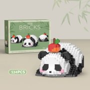 Cute Panda Mini Building Blocks Set, DIY Assembly Animal Model, Educational Creative Bricks Toy, Home Desk Decor Gift for Kids