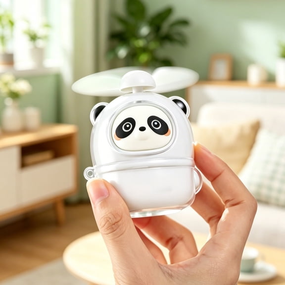 Cute Panda Mini Handheld Fan, USB Rechargeable Portable Personal Cooling Fan