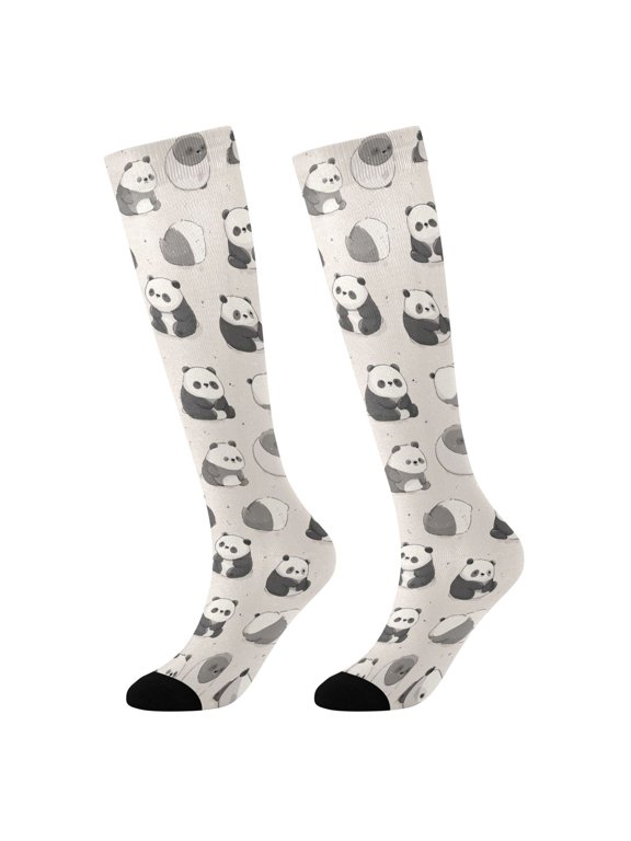 Cute Panda Novelty Patterned Knee High Socks Breathable Stretchy Soft Tall Boot Socks