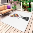 thumbnail image 1 of Cute Panda Outdoor Rug 5x8 Ft, Non Slip Washable Area Rug, Modern Abstract Oil Painting Love Heart Patio Rugs Carpet Runner, Large Floor Mat for Indoor/Outdoor Deck Porch Camping, 1 of 8