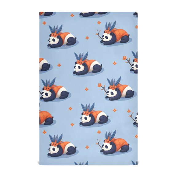Cute Panda Pattern Kitchen Towels Waffle Weave Decorative Tea Towels Multi Use Dishcloths 28x18in