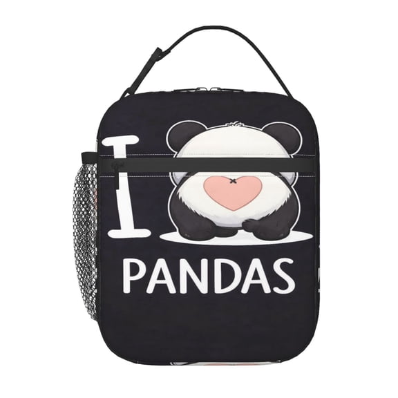 Cute Panda Pattern Lunch Bag Portable Thermal Lunch Box for Men and Women