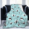 thumbnail image 1 of Cute Panda Pattern Throw Blanket Soft Lightweight Cozy Premium Flannel Warm Bed Blanket for Bedroom Living Couch All Seasons 80"X60", 1 of 1