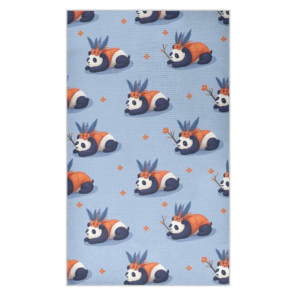 Cute Panda Pattern Waffle Kitchen Towels 18x30 in Soft Absorbent Quick Dry Dishcloths