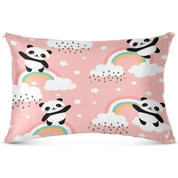 Cute Panda Pillowcase Queen Size, Super Soft Pillow Shams Covers, Plush Cozy Pillow Cases with Zipper, 20" X 30"(498) Home Decor Gifts