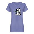 thumbnail image 1 of Cute Panda Playing With Bamboo Shaped T-Shirt Women -Image by Shutterstock, Female Medium, 1 of 2