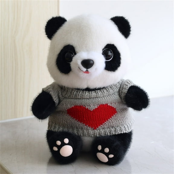 Cute Panda Plush Doll Stuffed Animal Toy Love Figure Valentine's Day Gift Hot Sell, High Quality Pp Cotton Filling Soft Comfortable To Hug And Squeeze, Perfect Companion For Kids