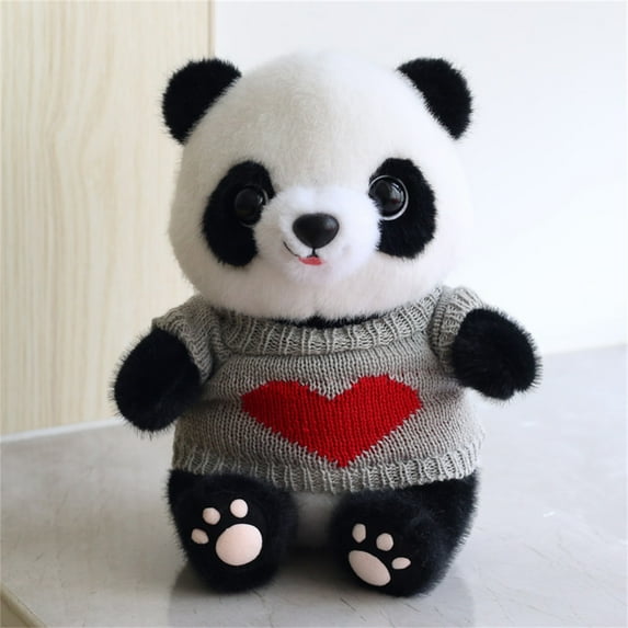 Cute Panda Plush Doll Stuffed Animal Toy Love Figure Valentine's Day Gift Hot Sell, High Quality Pp Cotton Filling Soft Comfortable To Hug And Squeeze, Perfect Companion For Kids