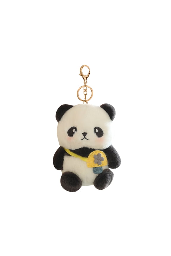 Cute Panda Plush Toy Keychain 3.9-Inch 3D Mini Stuffed Animal Doll Pendant for Backpack and Car Decor Style #E015 E
