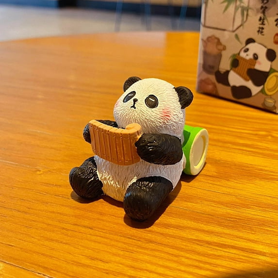 Cute Panda Resin Desktop Ornament Decorative Figurine For Home Living Room Birthday