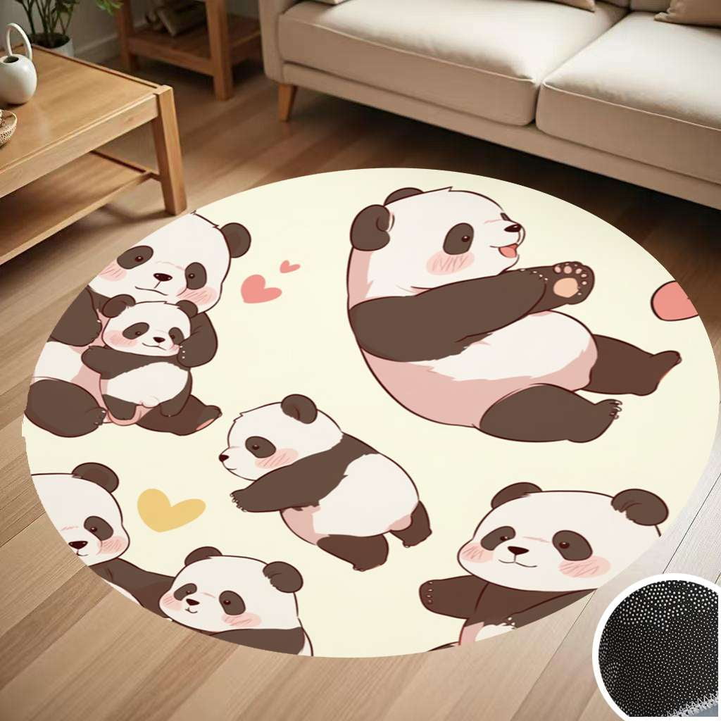 Cute Panda Round Carpet Living Room Bedroom Home Decoration Coffee ...