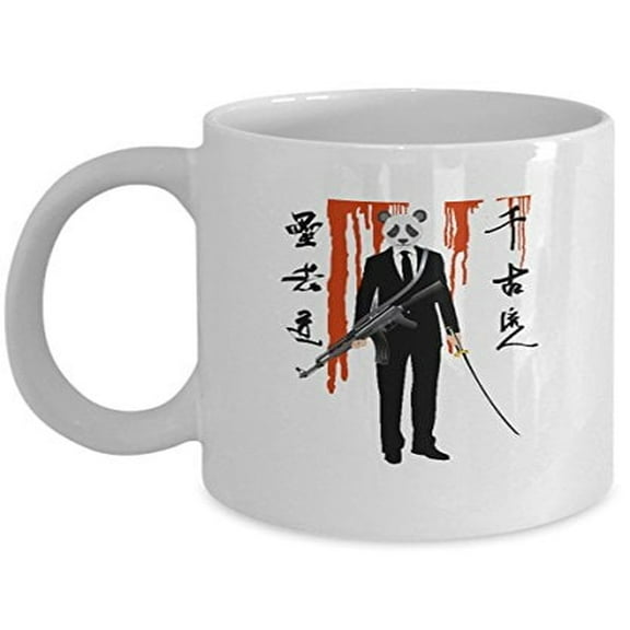 Cute Panda Samurai Coffee Mug - 11 Oz Ceramic Novelty Gift for Animal Lovers