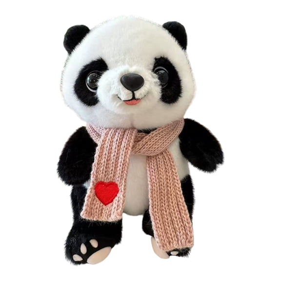 Cute Panda with Scarf Plush Dol Soothing Soft Companion High-Density Realistic Plush Suitable for Holiday Presents, Anniversary Surprises, or Everyday Tokens of Care 9.5in