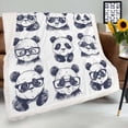 thumbnail image 1 of Cute Panda Sherpa Blanket Throw Blanket For Bed Chair Sofa Blanket For Women Men Blanket Microfiber, 1 of 8