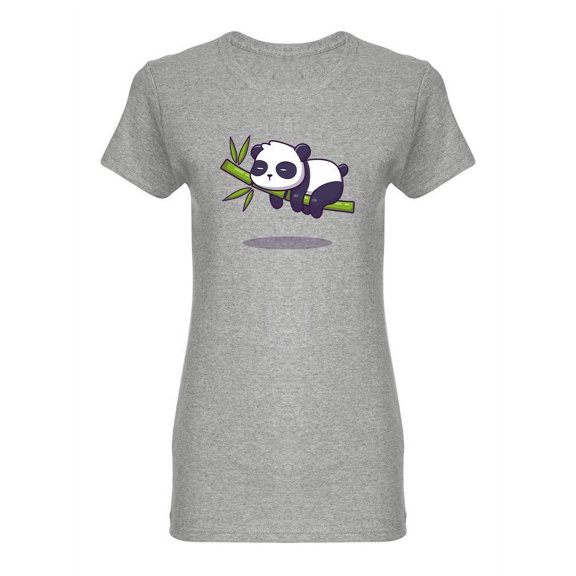 Cute Panda Sleeping On Bamboo Shaped T-Shirt Women -Image by Shutterstock, Female Small