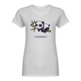 thumbnail image 1 of Cute Panda Sleeping On Bamboo Shaped T-Shirt Women -Image by Shutterstock, Female XX-Large, 1 of 2
