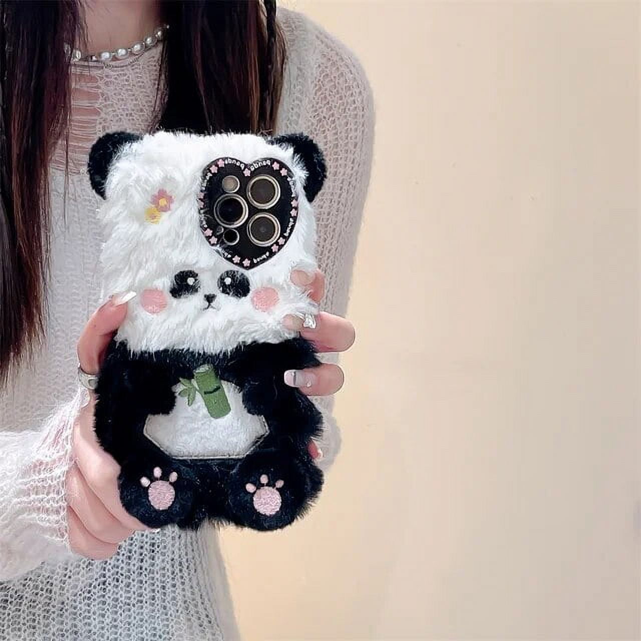 Cute Panda Soft Fluffy Plush Phone Case For iPhone Togo Ubuy