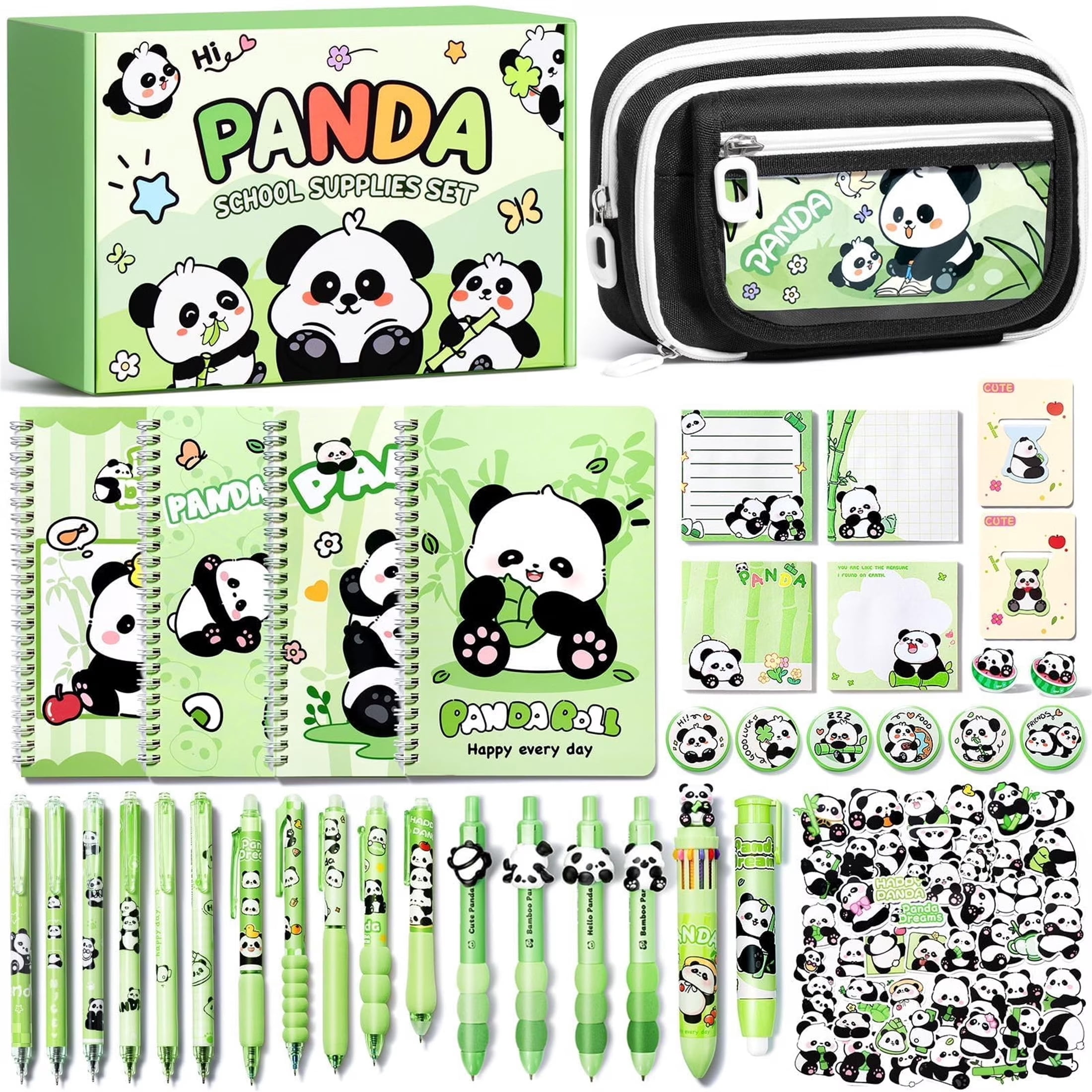 Cute Sticker Notes For History Cute Panda Stationery Gift Set, 36PCS Kawaii School Supplies Kit with ...