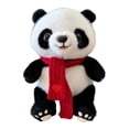 thumbnail image 1 of Cute Panda Stuffed Animal - Realistic Plush Toy with Red Scarf, Sitting Style - for Kids, Girls, Boys, Home Decor, Gift Giving, 1 of 7