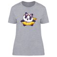 thumbnail image 1 of Cute Panda Swimming Design T-Shirt Women -Image by Shutterstock, Female Large, 1 of 2