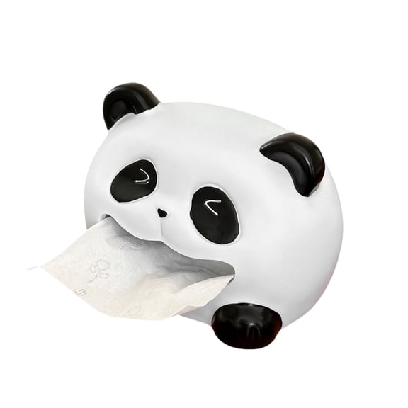 Cute Panda Tissue Box Cover, Animal Shaped Napkin Dispenser, Desktop Decorative Ornament, Living Room Storage Accessory, B