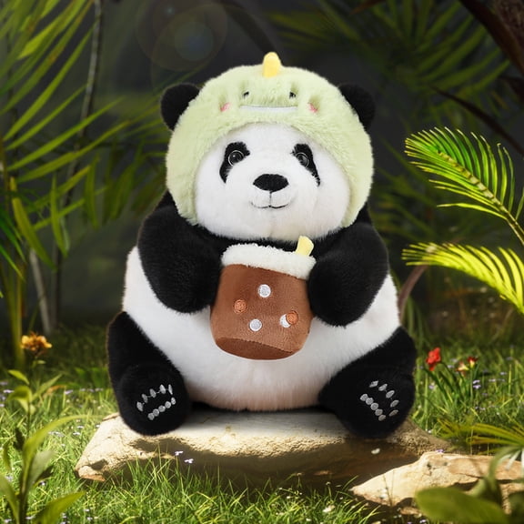 Cute Panda Transformation Plush Doll, Multifunctional Toy Pillow with Machine Washable Cover, Safe Material for Playing Home Decor Travel Gift