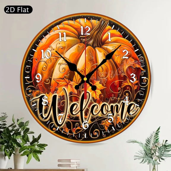 Cute Panda Valentine's Day Round Wall Clock with Red Roses Silent Non Ticking Home Decor