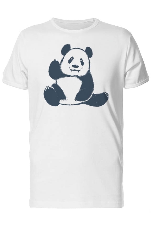 Cute Panda Waving His Hand  T-Shirt Men -Image by Shutterstock, Male x-Large
