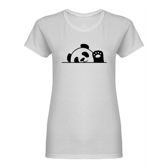 Cute Panda Waving Paw Shaped T-Shirt Women -Image by Shutterstock, Female XX-Large