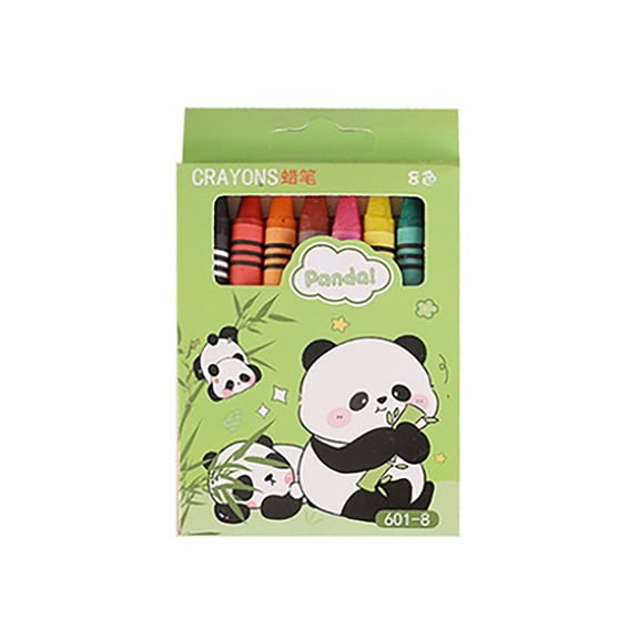 Cute Panda Wax Crayon Pack, Non Toxic Art Supplies For Home, Assorted Colors Coloring Sticks (Multicolor ,15CM)