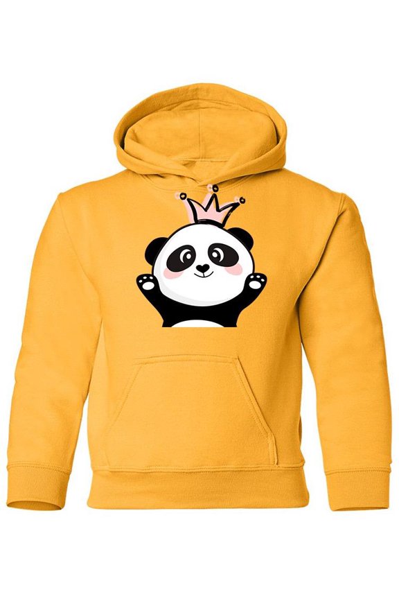 Cute Panda With A Crown Hoodie Juniors -Image by Shutterstock,  Large