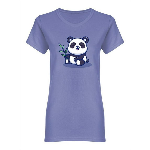 Cute Panda With Bamboo Shaped T-Shirt Women -Image by Shutterstock, Female Small