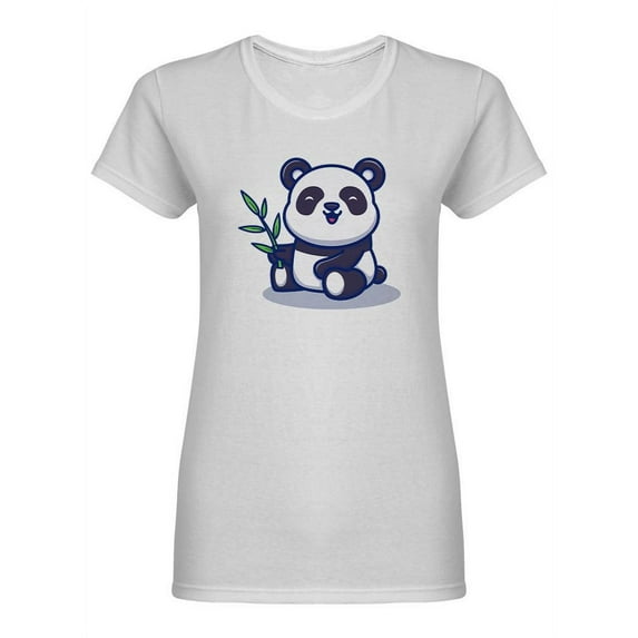 Cute Panda With Bamboo Shaped Tee Women's -Image by Shutterstock