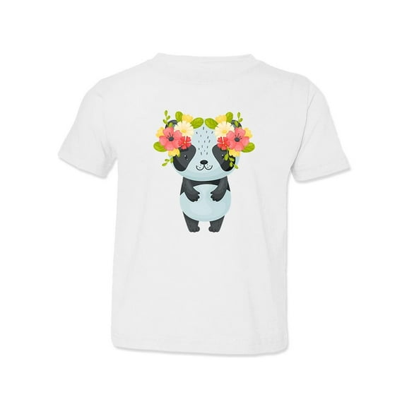 Cute Panda With Floral Wreath T-Shirt Toddler -Image by Shutterstock,  2 Toddler