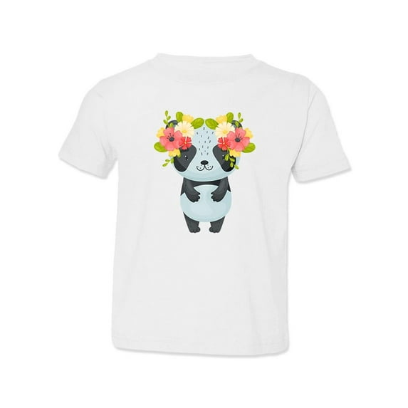 Cute Panda With Floral Wreath T-Shirt Toddler -Image by Shutterstock, 5 Toddler