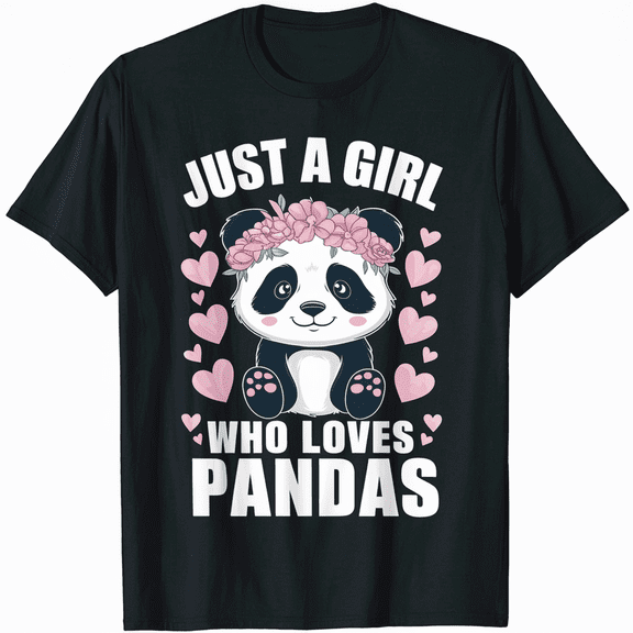 Cute Panda apparel - Just a girl who loves pandas Funny T-Shirt
