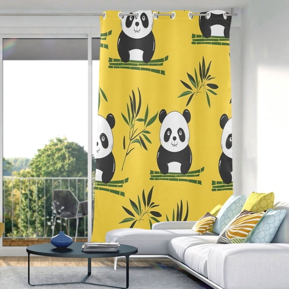 Cute Pandas Blackout Curtains 84"x42" Thermal Insulated Curtain 1 Panel