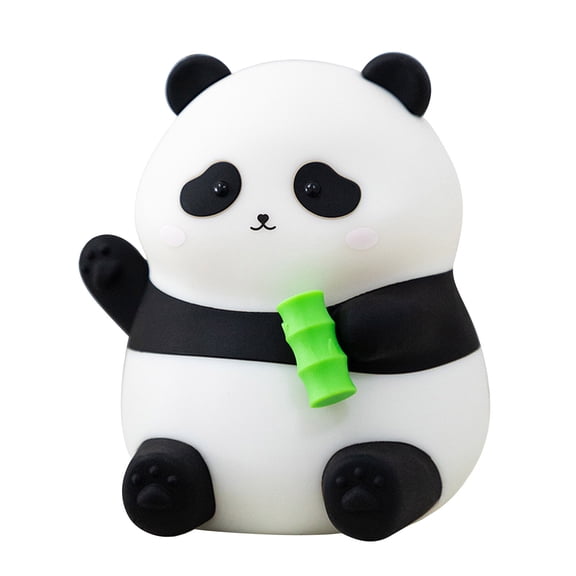 Cute Pandas Night Light Rechargeable Silica Gel Lamp For Childrens Room Bedside Decor Gift For Boys Girls Baby Children